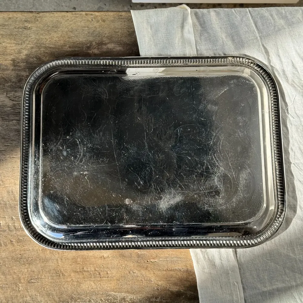 Trays - 31x41" vintage engraved rectangular tray - OFFICE OBJETS