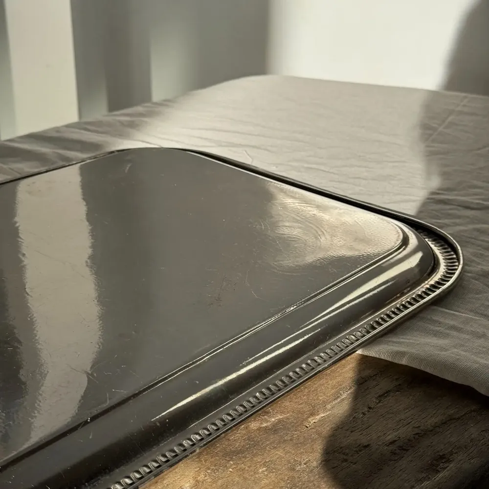 Trays - 31x41" vintage engraved rectangular tray - OFFICE OBJETS