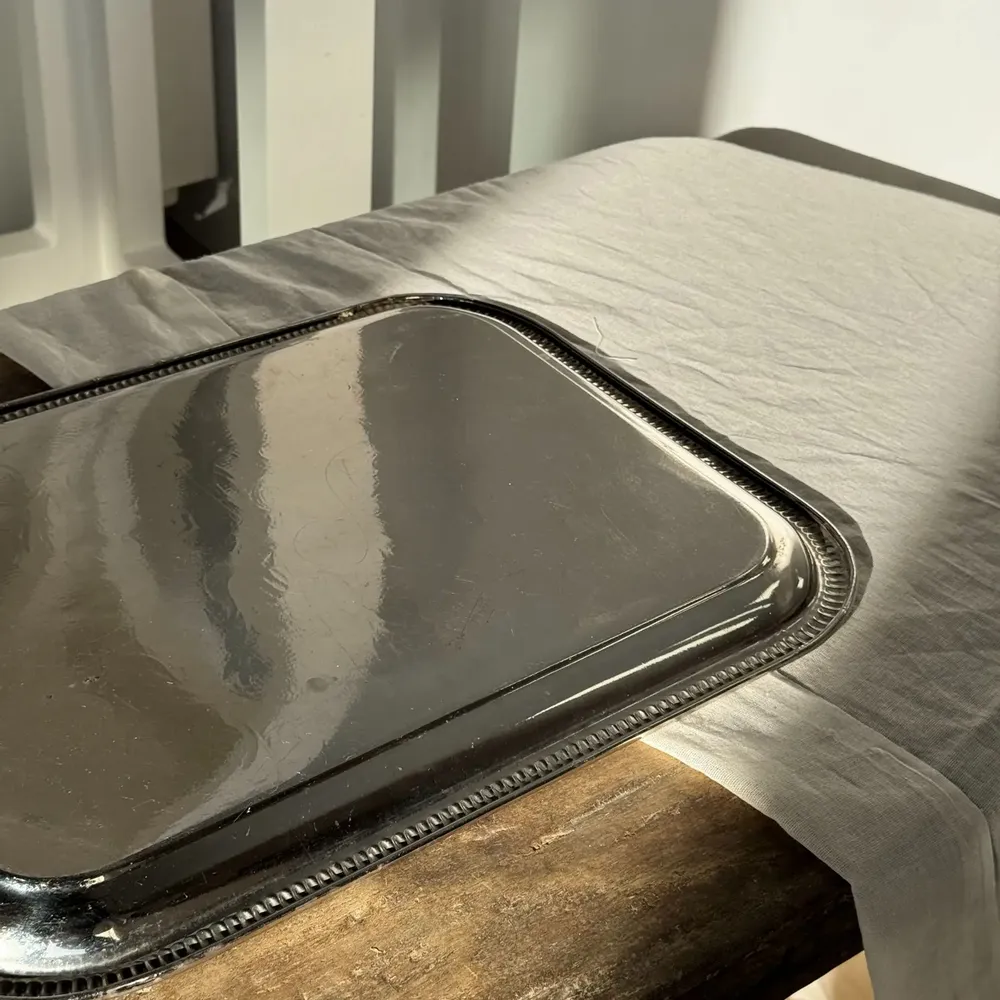 Trays - 31x41" vintage engraved rectangular tray - OFFICE OBJETS