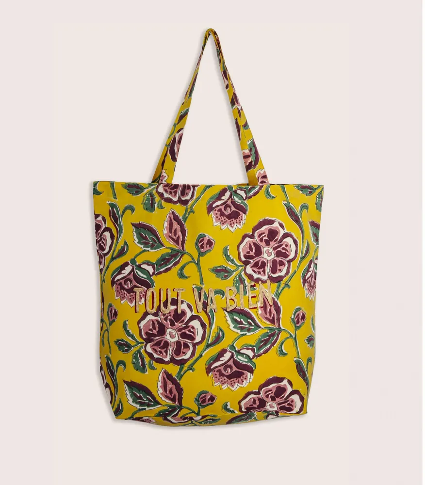 Bags and totes - LONI Framboise “Tout Va Bien” Tote Bag - JAMINI BY USHA BORA
