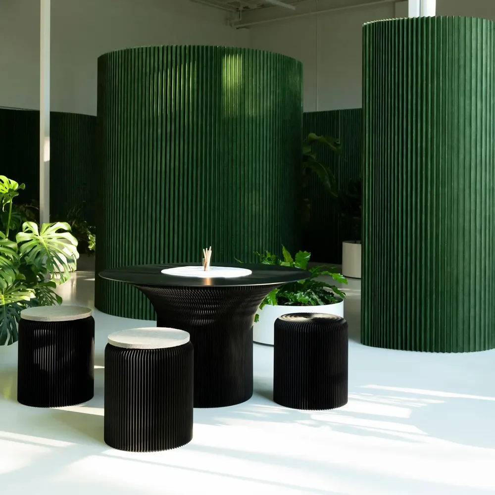 Mobilier et rangements pour bureau - softwall textile vert forêt | cloison flexible autoportante - MOLO