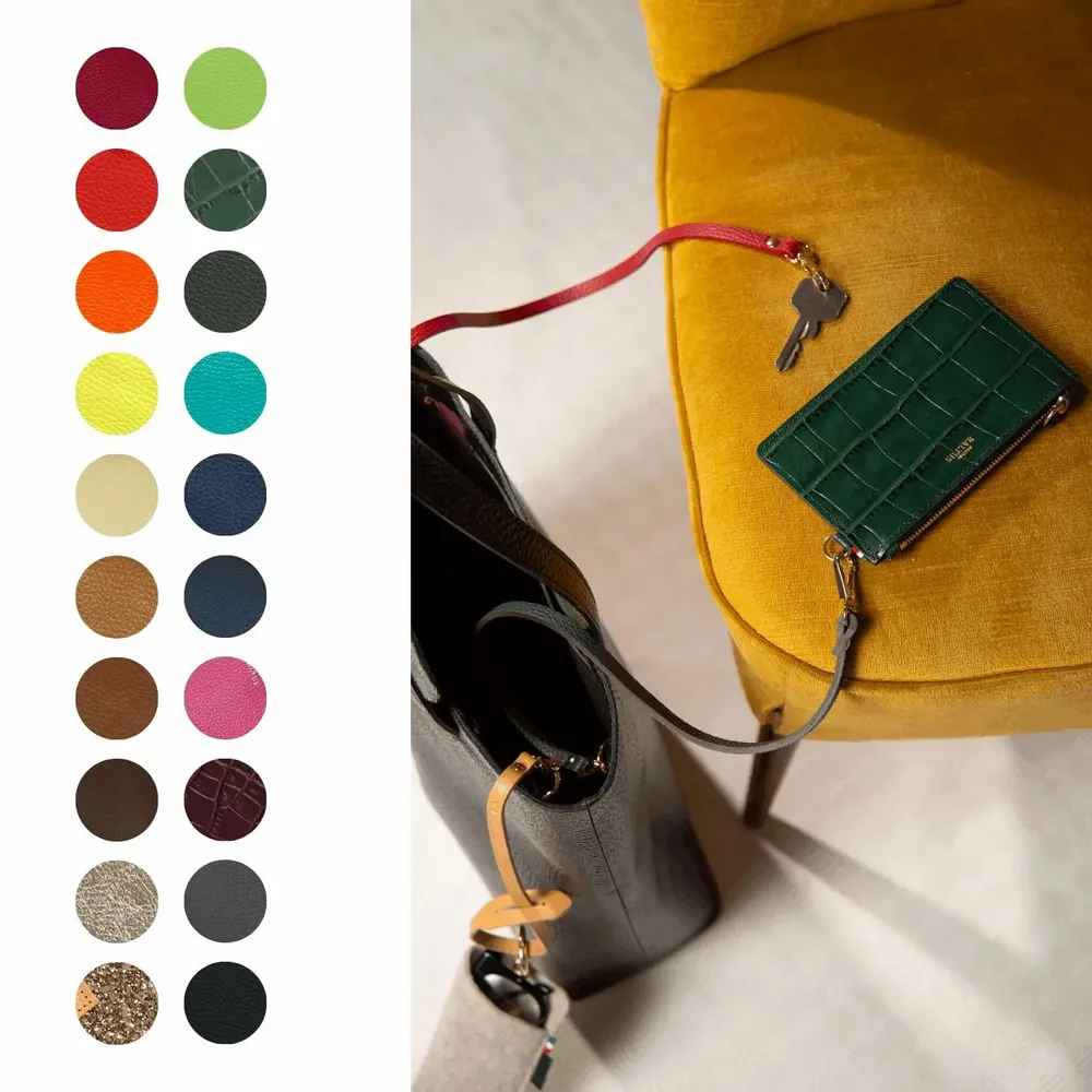 Leather goods - Jade mini pouch in full grain cowhide leather - 10 x 7 cm - ATELIER BALTUS