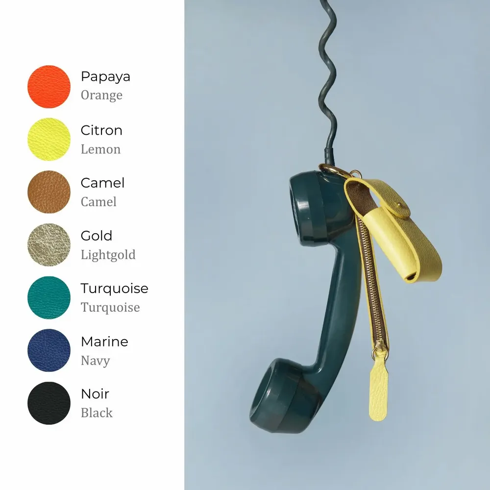 Petite maroquinerie - Amulette Lou en cuir de vachette pleine fleur grainé  10 x 3,5 x 3cm - ATELIER BALTUS