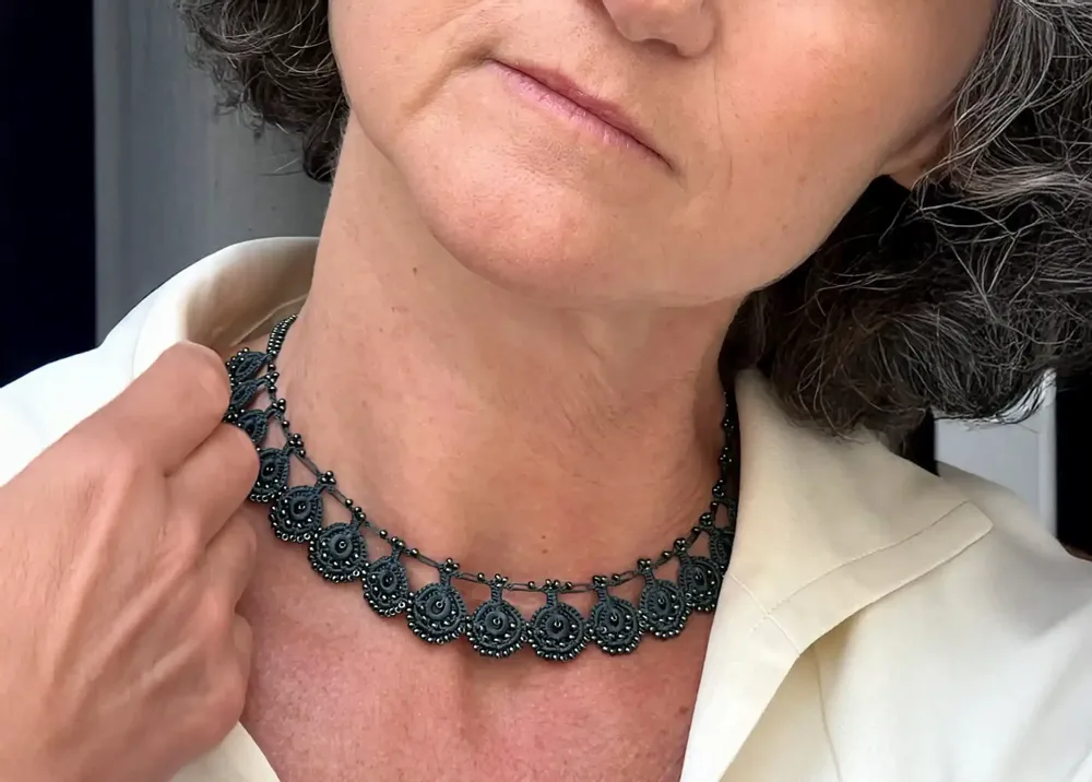 Jewelry - WIRE AND SEED BEADS CHOKER NECKLACE, EDA, OYA COLLECTION - KARAWAN AUTHENTIC