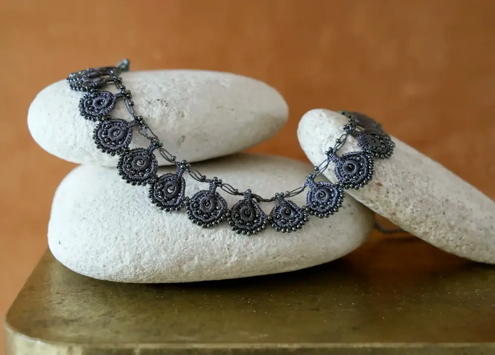 Jewelry - WIRE AND SEED BEADS CHOKER NECKLACE, EDA, OYA COLLECTION - KARAWAN AUTHENTIC