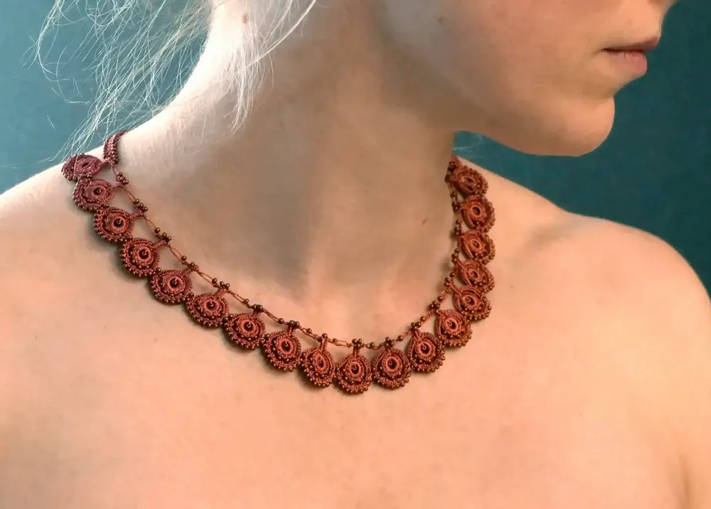 Jewelry - WIRE AND SEED BEADS CHOKER NECKLACE, EDA, OYA COLLECTION - KARAWAN AUTHENTIC