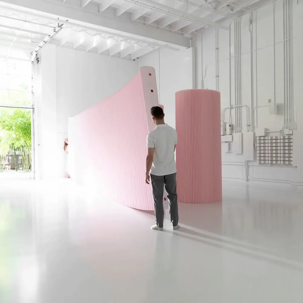 Office design and planning - custom colour textile softwall | flexible freestanding partition - MOLO