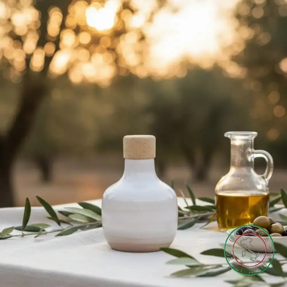 Food storage - Personalized ceramic oil bottle - BOTTEGA DEGLI ARTISTI