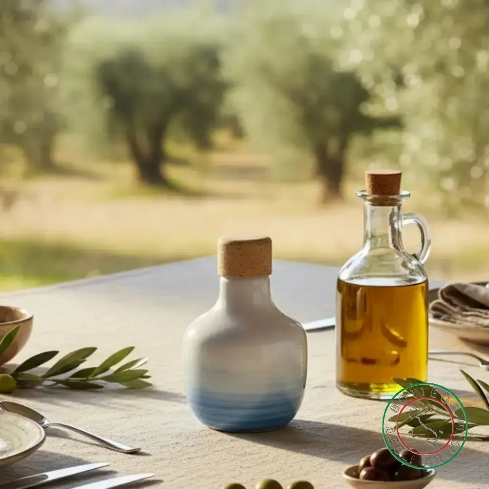 Food storage - Personalized ceramic oil bottle - BOTTEGA DEGLI ARTISTI