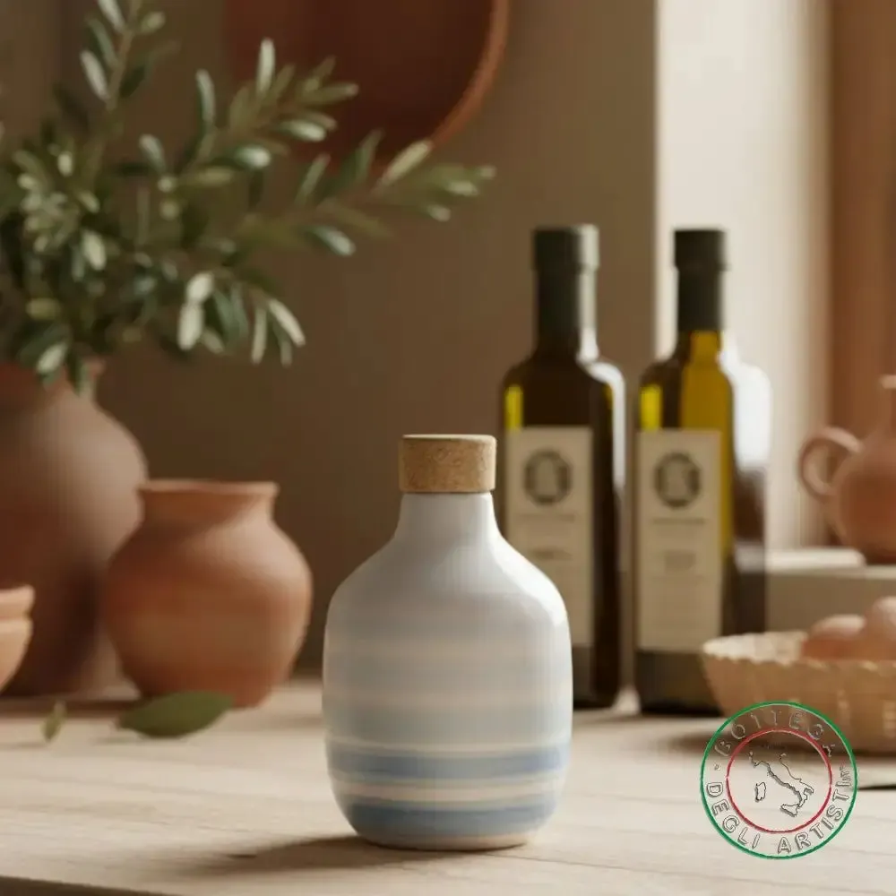 Food storage - Personalized ceramic oil bottle - BOTTEGA DEGLI ARTISTI