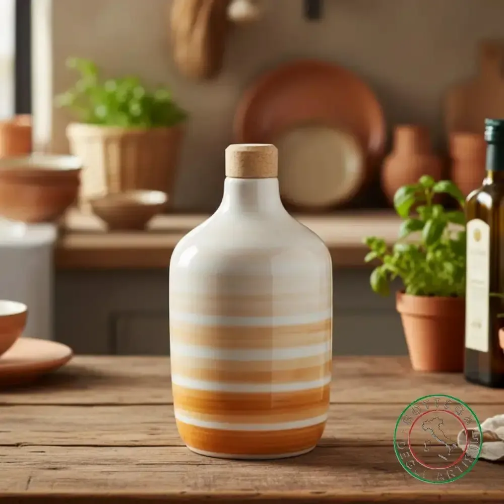 Food storage - Personalilzed ceramic oil bottle - BOTTEGA DEGLI ARTISTI