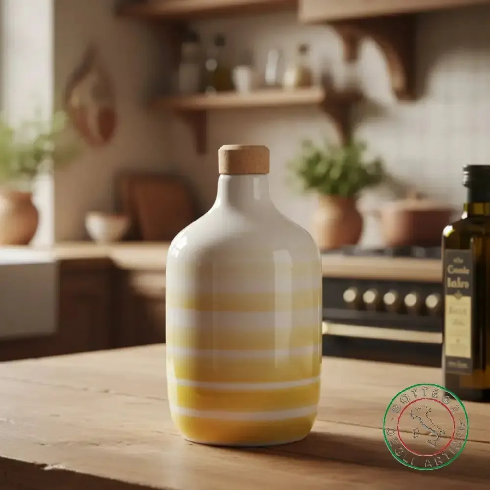 Food storage - Personalilzed ceramic oil bottle - BOTTEGA DEGLI ARTISTI