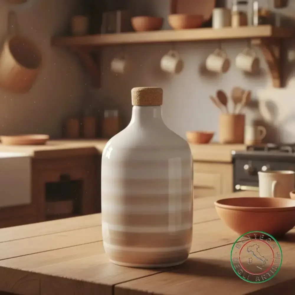 Food storage - Personalilzed ceramic oil bottle - BOTTEGA DEGLI ARTISTI
