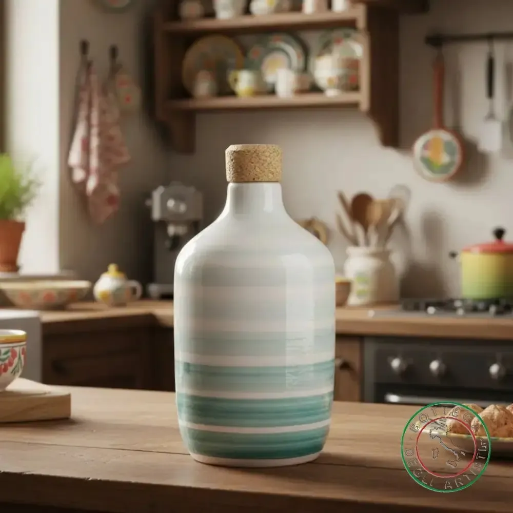Food storage - Personalilzed ceramic oil bottle - BOTTEGA DEGLI ARTISTI