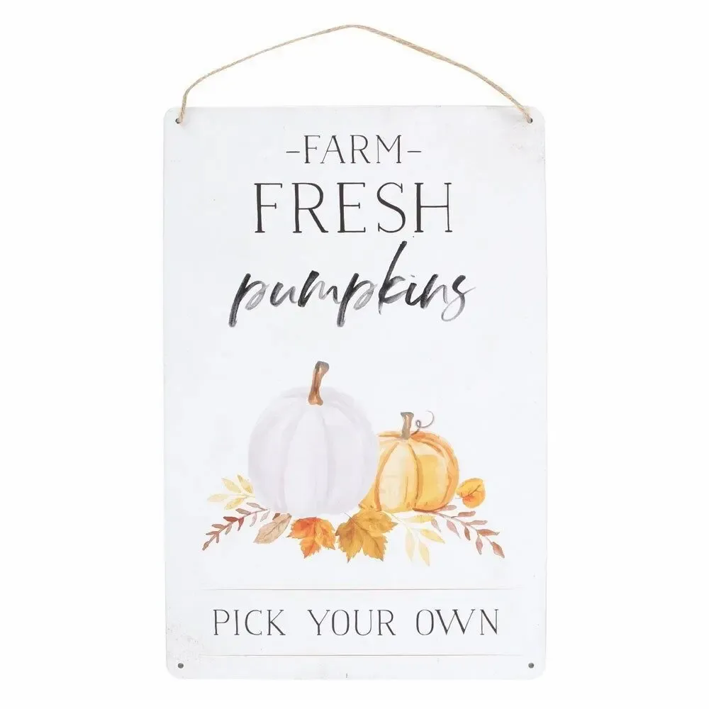 Panels - Farm Fresh Pumpkins Metal Hanging Sign - SOMETHING DIFFERENT WHOLESALE