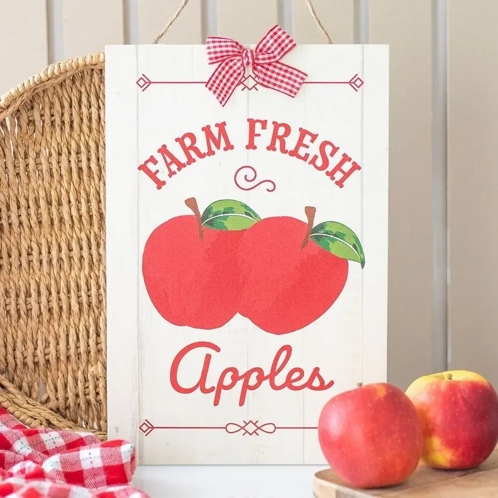 Panels - Farm Fresh Apples Hanging Sign - SOMETHING DIFFERENT WHOLESALE