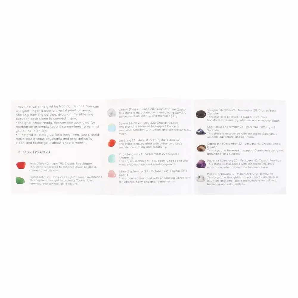 Decorative objects - Astrology Wheel Crystal Grid Set - SOMETHING DIFFERENT WHOLESALE