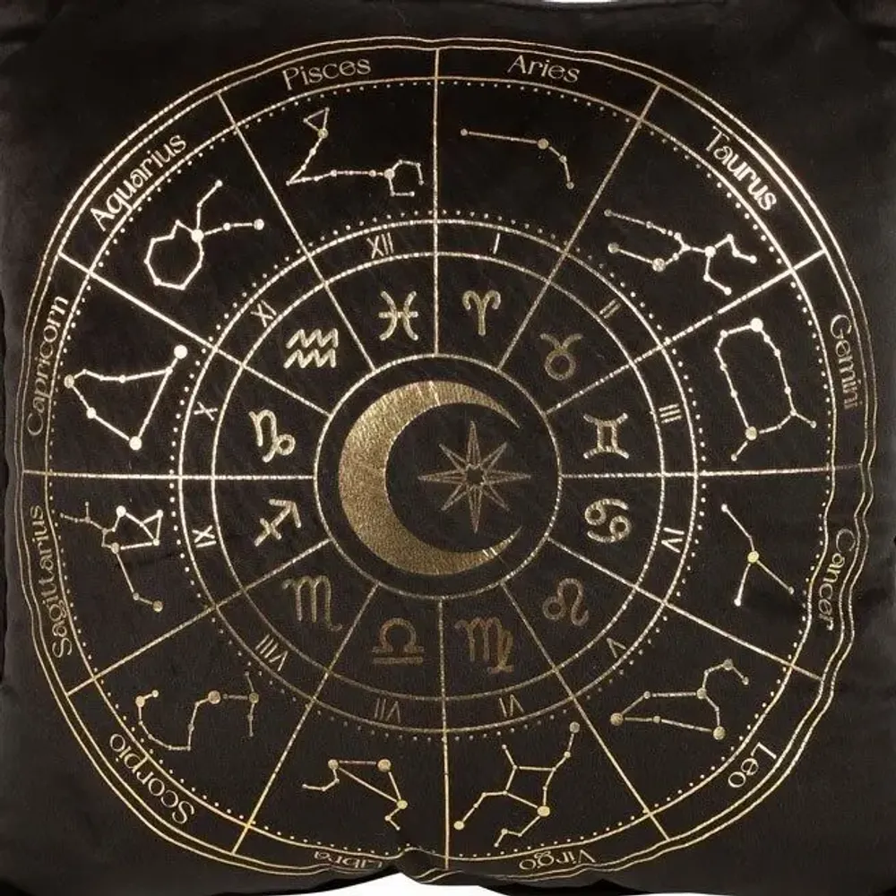 Coussins - Coussin carré noir pour roue astrologique de 35 cm - SOMETHING DIFFERENT WHOLESALE