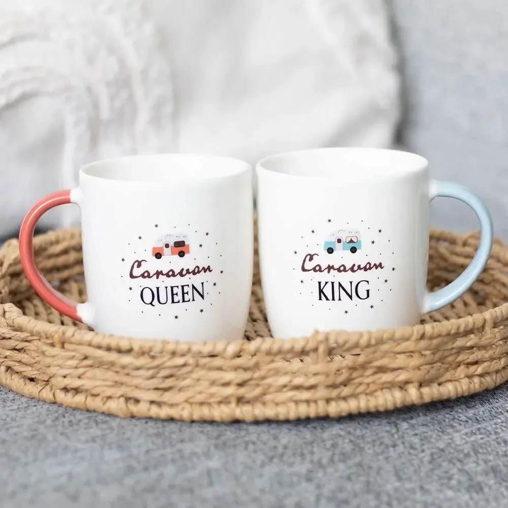 Mugs - Caravan King and Caravan Queen Couples Mug Set - SOMETHING DIFFERENT WHOLESALE