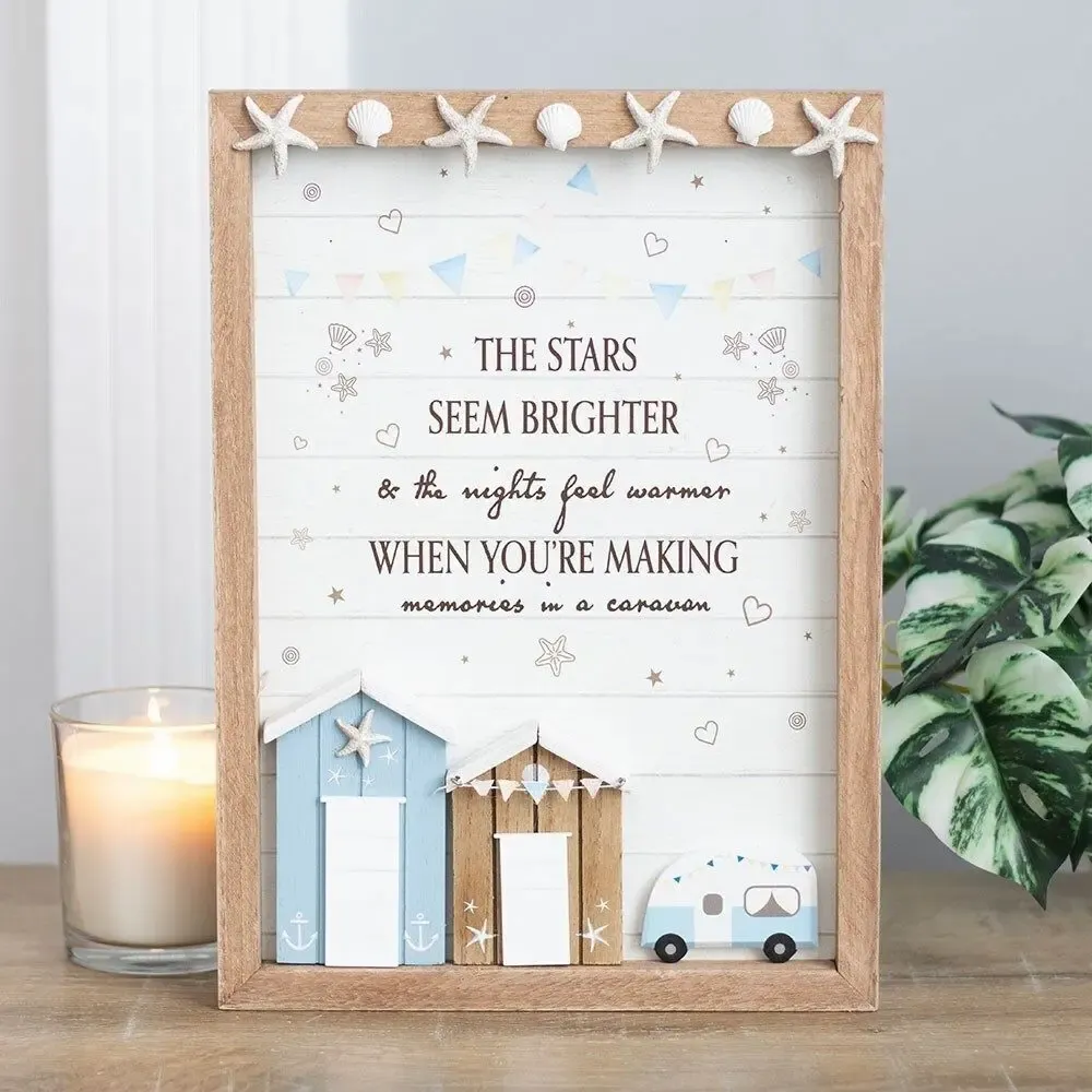 Panels - The Stars Seem Brighter 3D Shell Caravan Plaque - SOMETHING DIFFERENT WHOLESALE