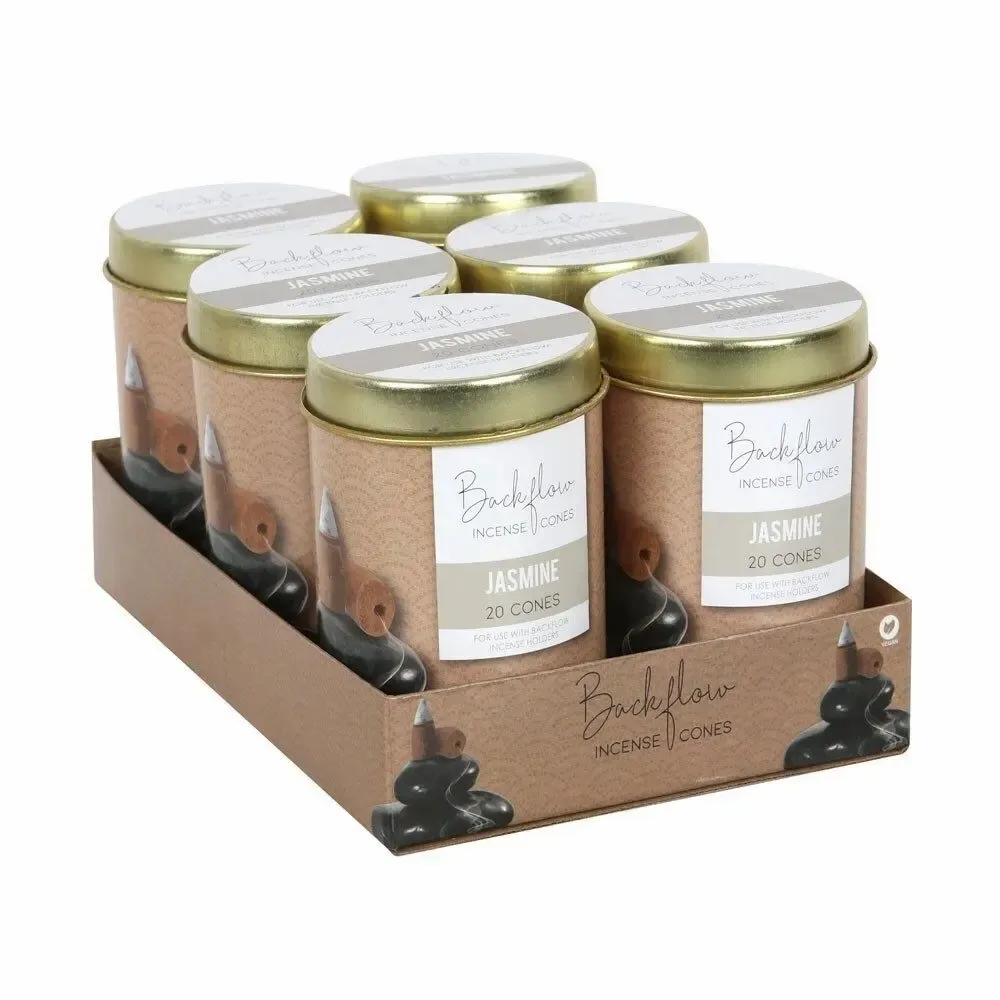Scents - 6 Tins of Elements Jasmine Jumbo Backflow Cones - SOMETHING DIFFERENT WHOLESALE