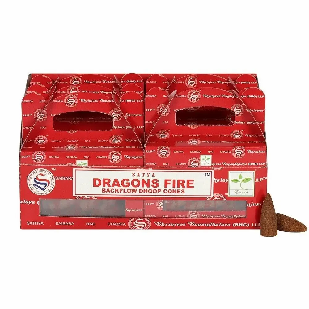 Senteurs - Lot de 6 cônes d'encens Dragons Fire Backflow de Satya (6/30) - SOMETHING DIFFERENT WHOLESALE