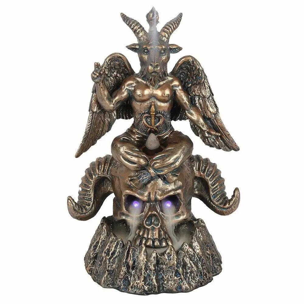 Senteurs - Brûleur d'encens à reflux LED Baphomet doré - SOMETHING DIFFERENT WHOLESALE
