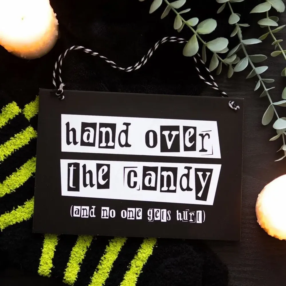 Panels - Hand Over the Candy Hanging Sign - SOMETHING DIFFERENT WHOLESALE