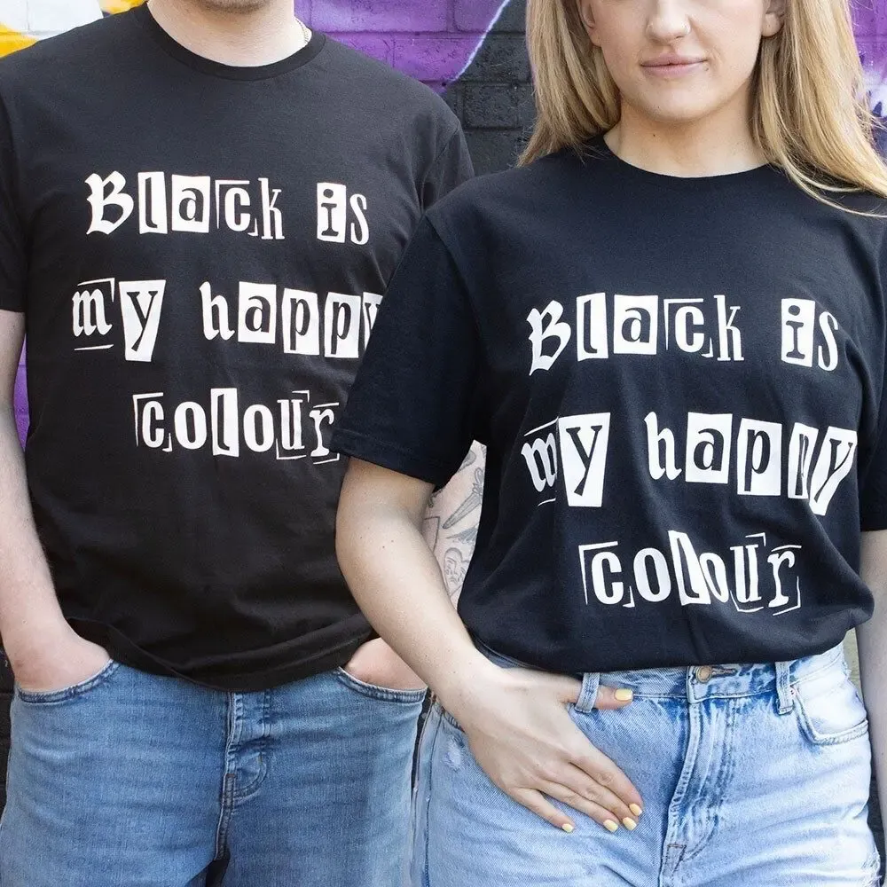 Homewear - Black is My Happy Colour Unisex T-shirt Size S - SOMETHING DIFFERENT WHOLESALE