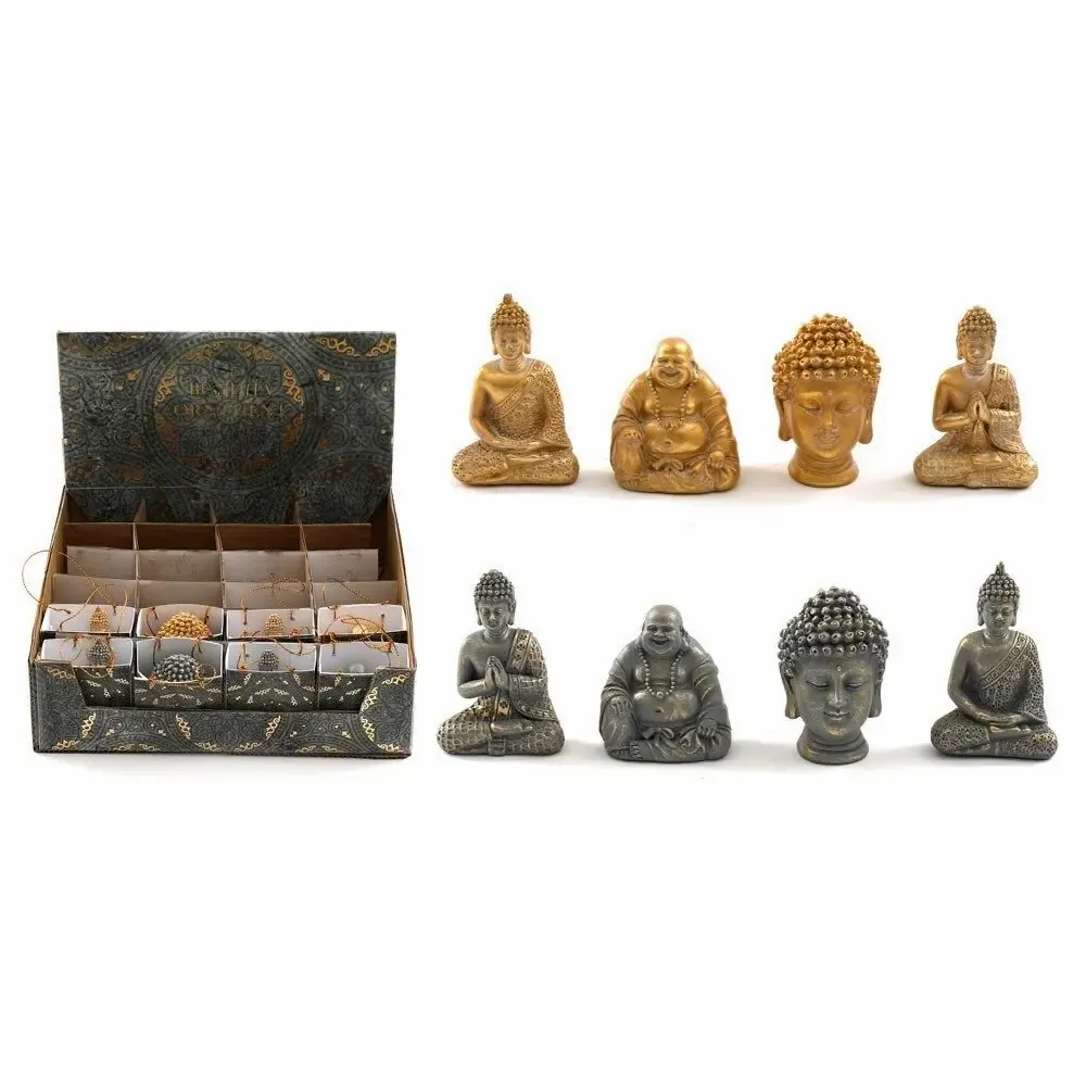 Ornaments - 6cm Metallic Buddha Ornament in a Bag - SOMETHING DIFFERENT WHOLESALE