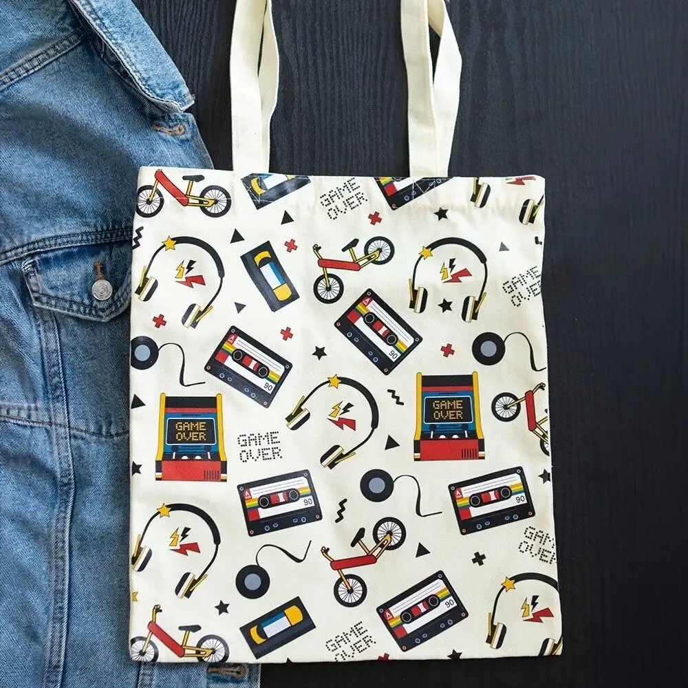 Bags and backpacks - Retro 80s Print Polycotton Tote Bag - SOMETHING DIFFERENT WHOLESALE