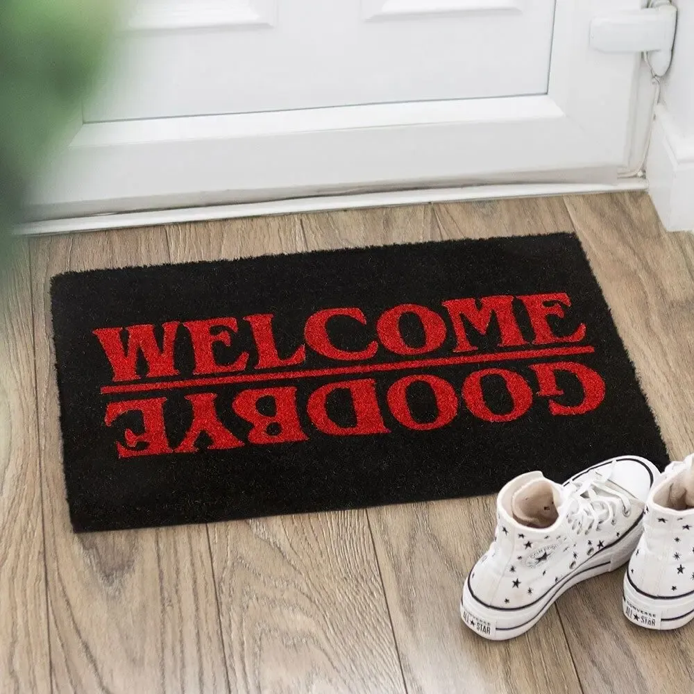 Rugs - Black Welcome Goodbye Doormat - SOMETHING DIFFERENT WHOLESALE
