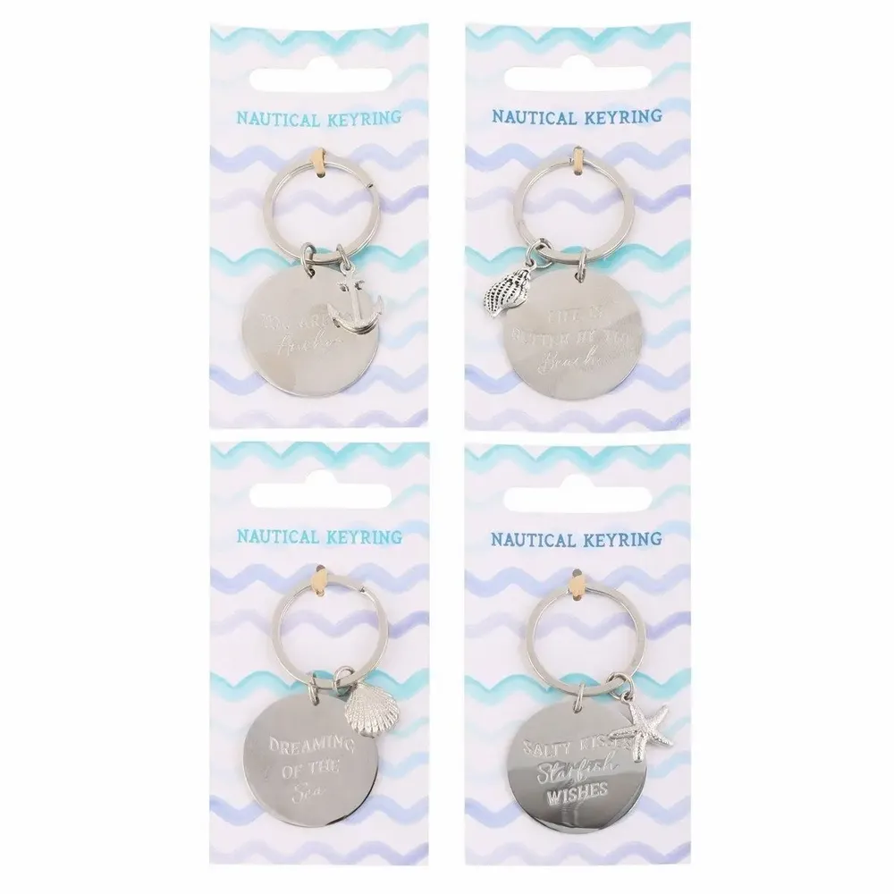 Objets de décoration - Lot de 12 porte-clés en métal sur le thème nautique - SOMETHING DIFFERENT WHOLESALE