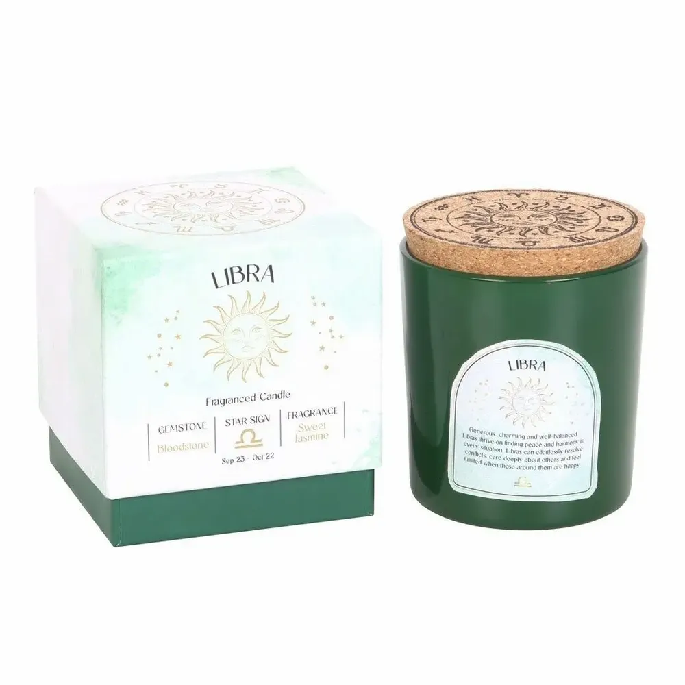 Candles - Libra Sweet Jasmine Gemstone Zodiac Candle - SOMETHING DIFFERENT WHOLESALE