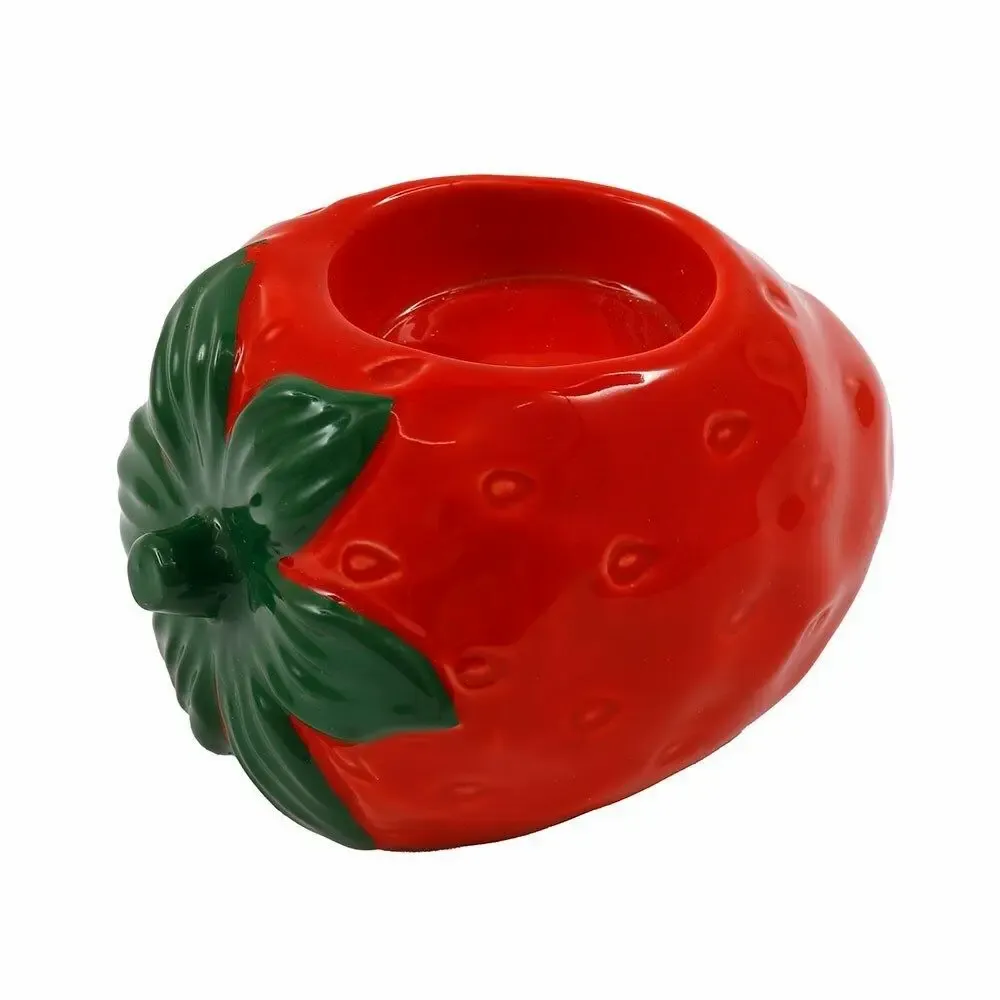 Bougeoirs et photophores  - Porte-bougie chauffe-plat fraise de 10,5 cm - SOMETHING DIFFERENT WHOLESALE