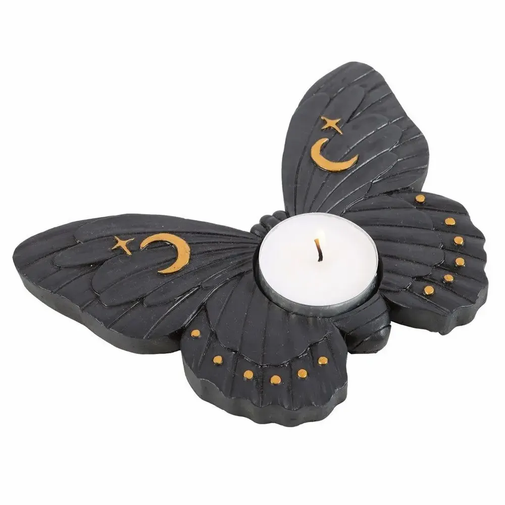 Candlesticks and candle holders - Black Moth Tealight Candle Holder - SOMETHING DIFFERENT WHOLESALE