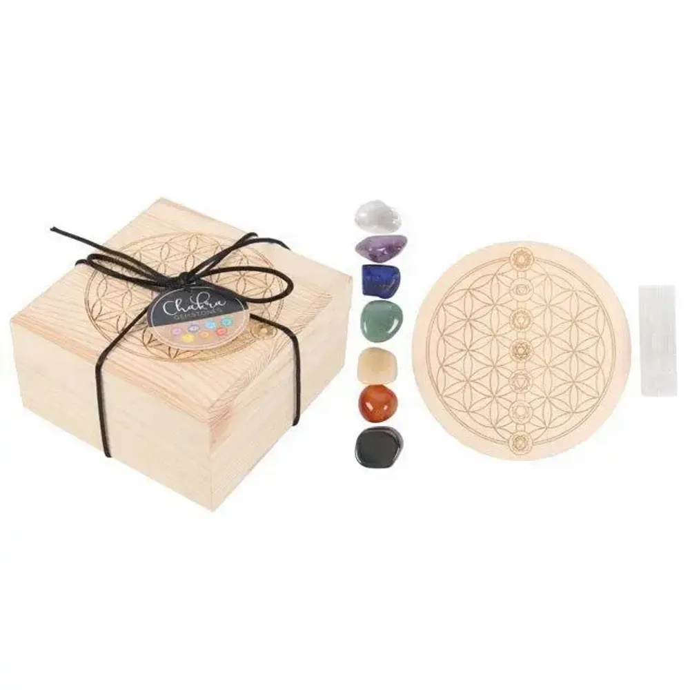 Objets de décoration - Coffret cadeau Grille de cristaux des chakras - SOMETHING DIFFERENT WHOLESALE