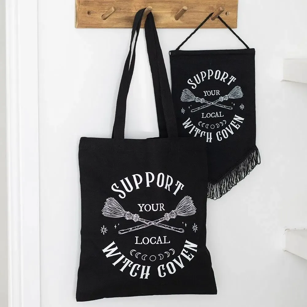 Sacs et cartables - Sac fourre-tout en polycoton « Soutenez votre coven de sorcières local » - SOMETHING DIFFERENT WHOLESALE