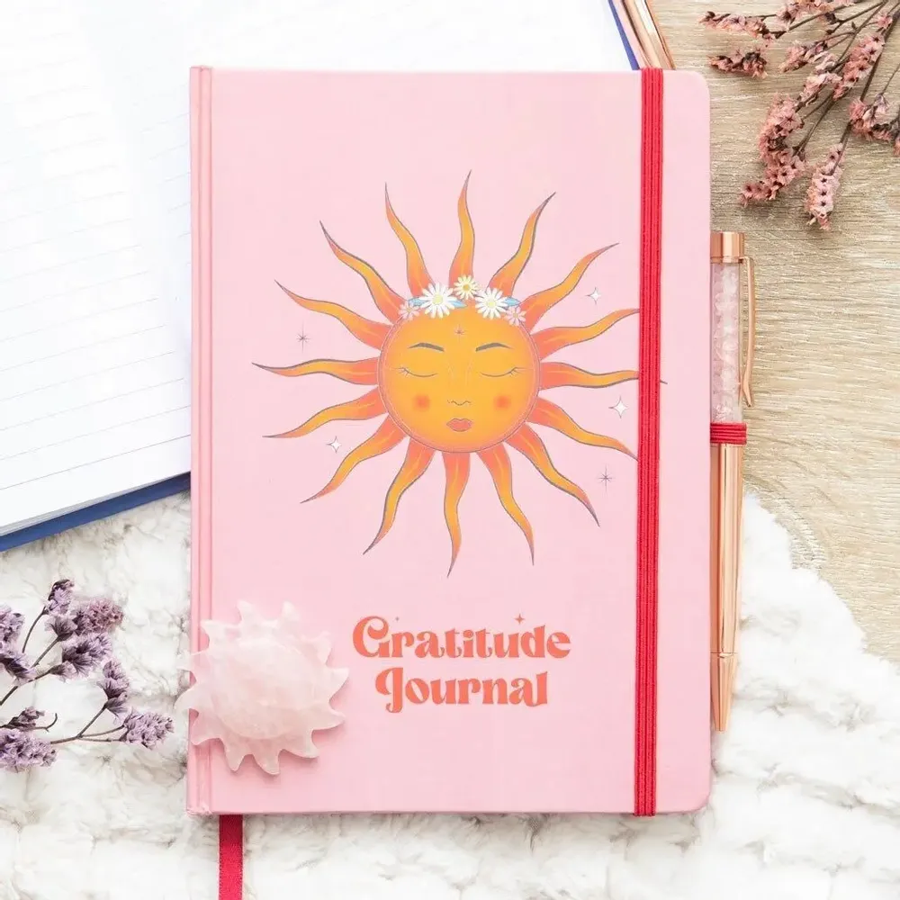Stationery - The Sun Gratitude Journal with Rose Quartz Pen - SOMETHING DIFFERENT WHOLESALE
