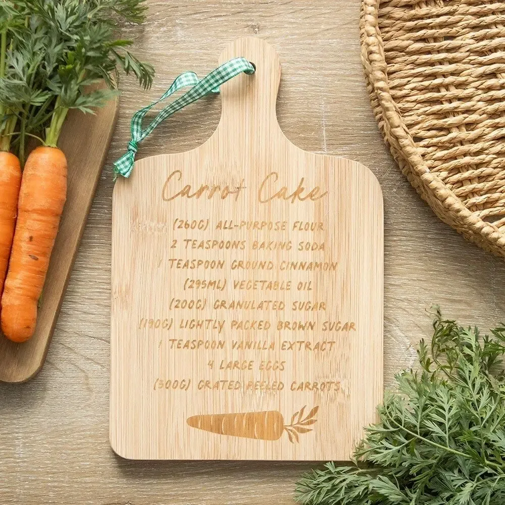 Placemats - Carrot Cake Recipe Bamboo Serving Board - SOMETHING DIFFERENT WHOLESALE