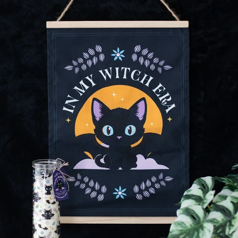 Other wall decoration - In My Witch Era Bat Cat Fabric Wall Hanging - SOMETHING DIFFERENT WHOLESALE