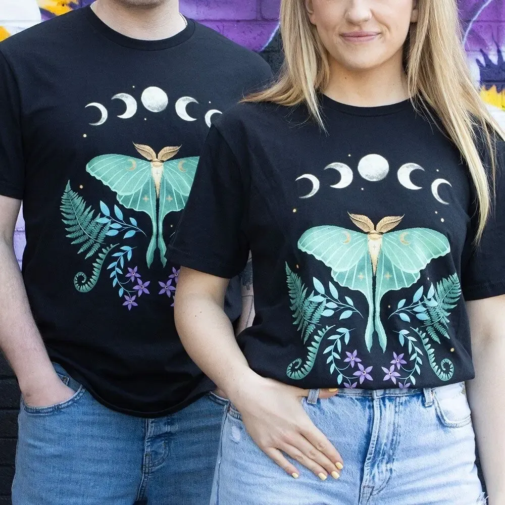 Homewear - Luna Moth Unisex T-shirt Size S - SOMETHING DIFFERENT WHOLESALE