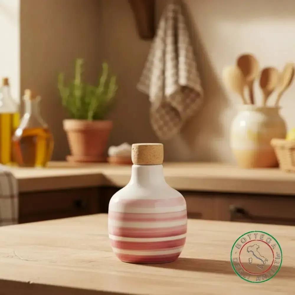 Food storage - Personalized ceramic oil bottle - BOTTEGA DEGLI ARTISTI