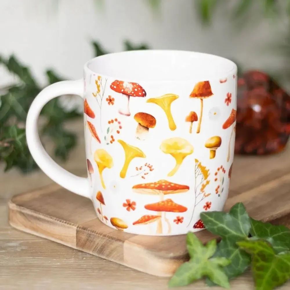 Mugs - All Over Mushroom Print Mug - SOMETHING DIFFERENT WHOLESALE