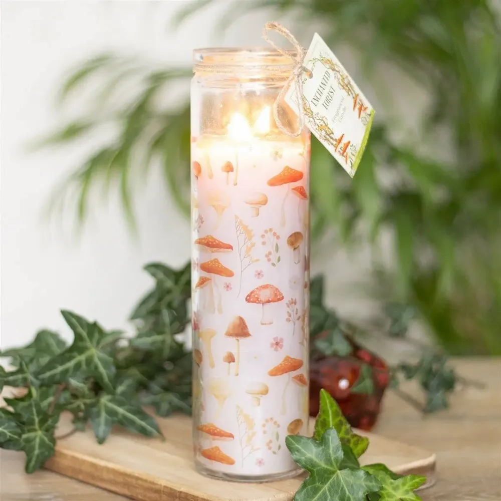 Candles - Mushroom Print Enchanted Forest Tube Candle - SOMETHING DIFFERENT WHOLESALE