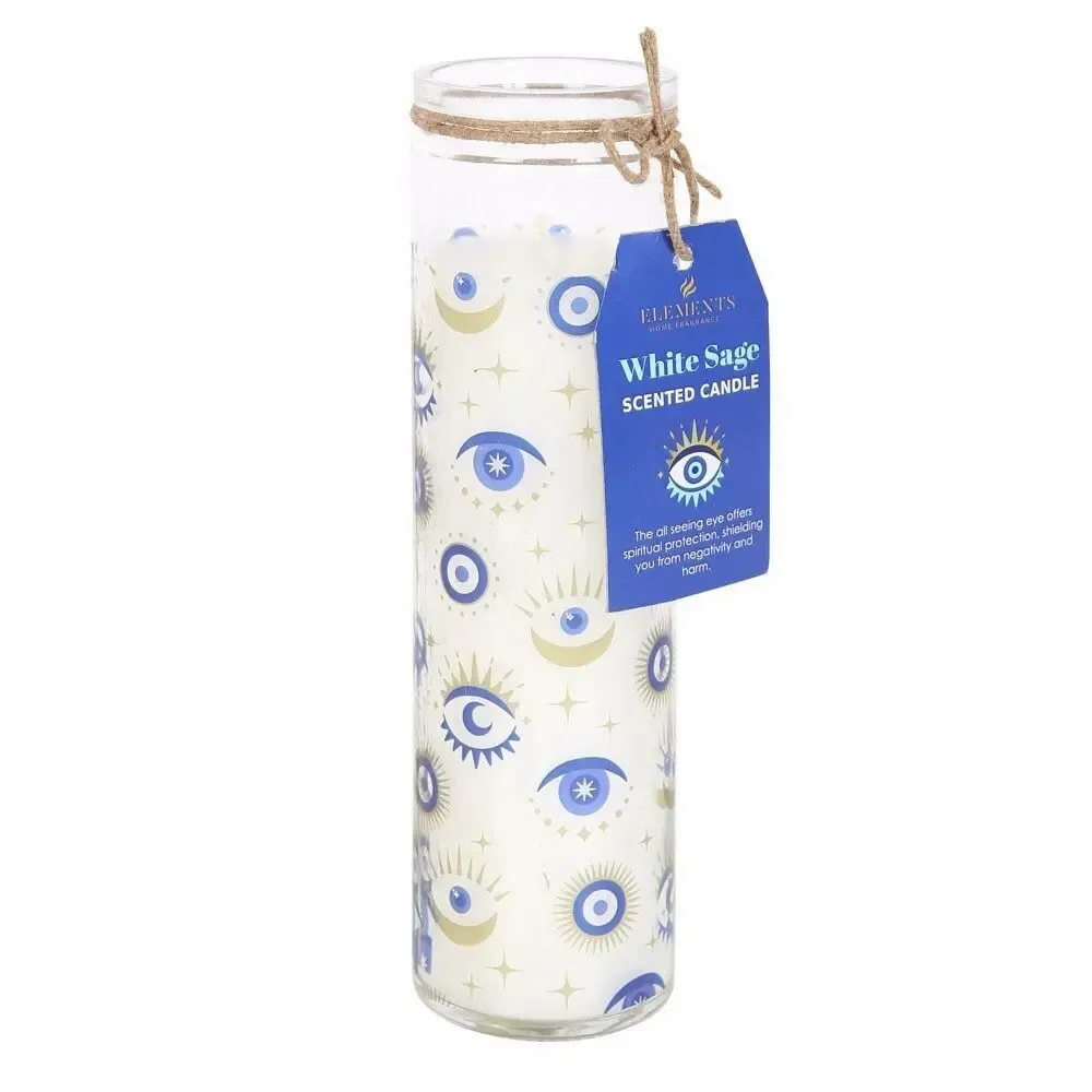 Candles - All Seeing Eye White Sage Tube Candle - SOMETHING DIFFERENT WHOLESALE