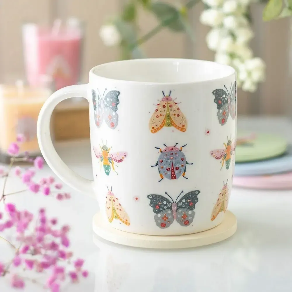 Mugs - Floral Bug Print Mug - SOMETHING DIFFERENT WHOLESALE