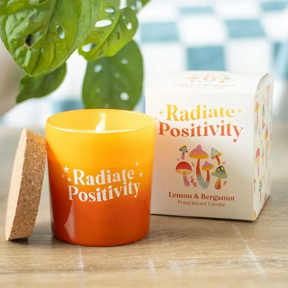 Candles - Radiate Positivity Lemon & Bergamot Candle - SOMETHING DIFFERENT WHOLESALE