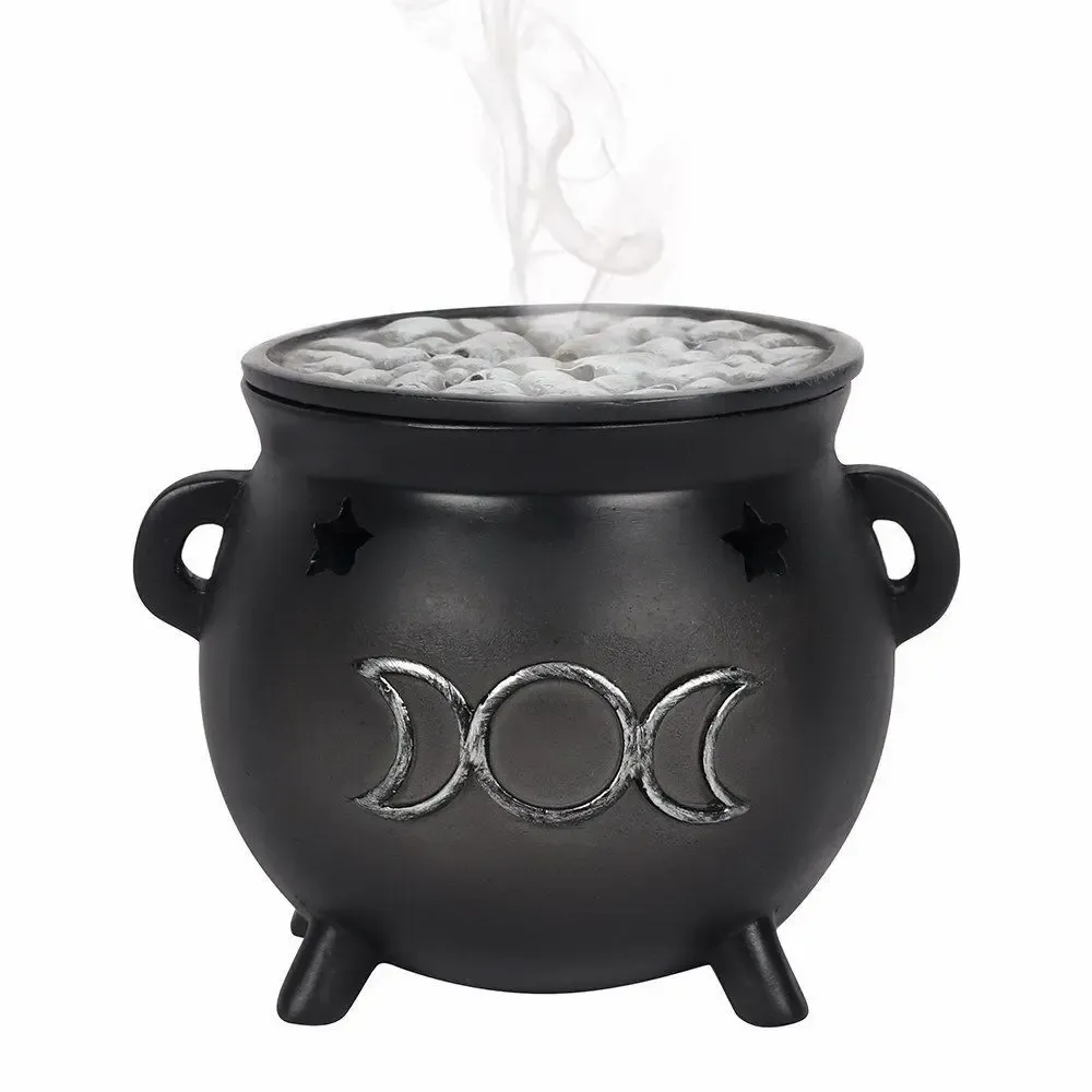 Scents - Triple Moon Cauldron Incense Cone Holder - SOMETHING DIFFERENT WHOLESALE