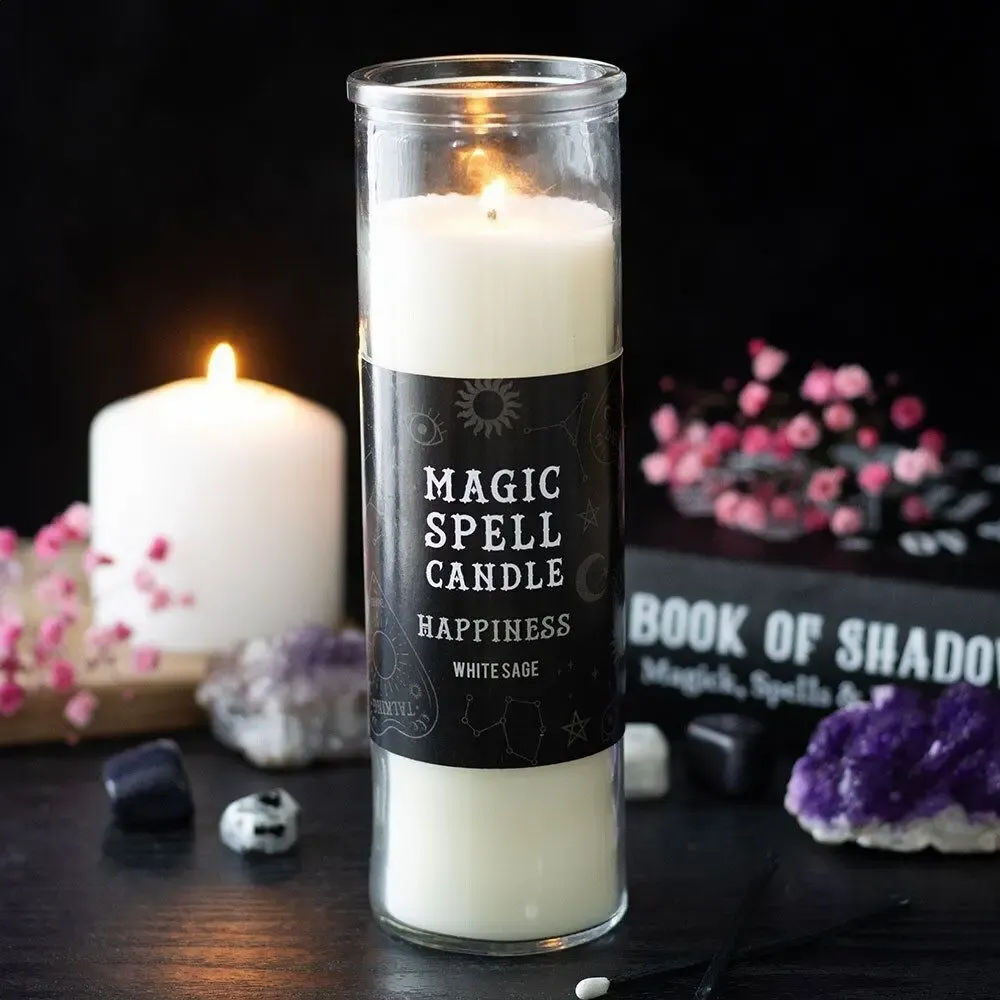 Candles - Happiness White Sage Magic Spell Tube Candle - SOMETHING DIFFERENT WHOLESALE